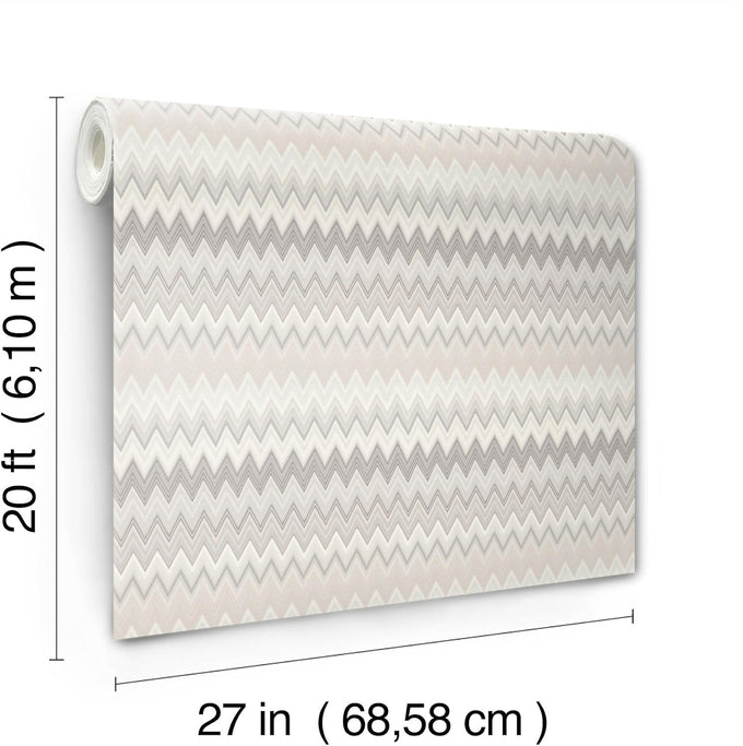 York Wallcoverings Missoni Zig Zag Peel and Stick Wallpaper, Non Woven, 27-in x 20-ft