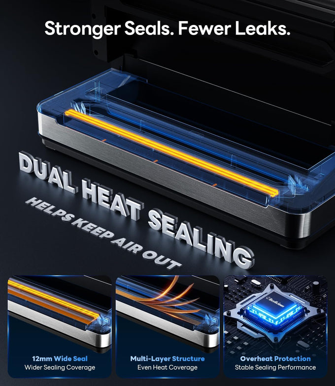 98kPa Smart Vacuum Sealer with FreshTrack Label Printing & Food Manager App