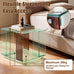 Acrylic End Table Square: 2-Tier Nightstand Desk Clear Green Brown