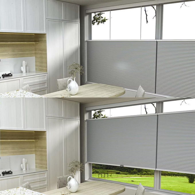MYshade Top Down Bottom Up（TDBU） Cellular Shades, 1.5 inch Cordless Blackout Honeycomb Pleated Blinds for Windows Home Bedroom Office, Light Control, Thermal Insulated, 40" W x 64" H, White