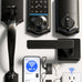 Veise VE017G-H Wi-Fi Smart Door Lock Deadbolt with Handle Set, Satin Nickel