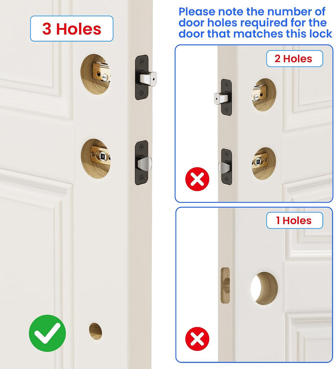 Veise VE06-H Smart Front Door Lock Handle Set, App Control, Satin Nickel
