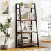 BON AUGURE 5 Tier Ladder Shelf, Leaning Bookshelf, Wood Metal Storage Shelf