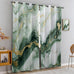 Marble Blackout Curtains for Bedroom Living Room, Turquoise Marble Curtains & Home Decor, Abstract Luxury Window Treatments, Thermal Grommet Nordic Modern Drapes, 96" Curtains 2 Panel Set