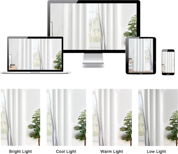 XWZO 100% Blackout Window Curtains - Thermal Insulated & Completely Room Darkening Black Liner Window Treatment with Tiebacks for Bedroom/Living Room, Ivory, W60 x L84, Set of 2 Panels
