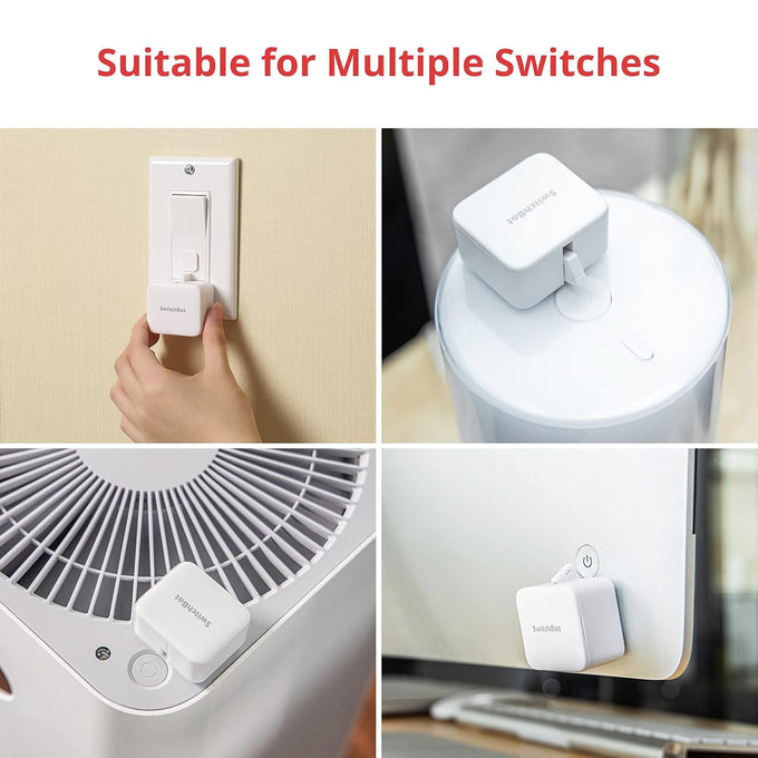 SwitchBot Bot White & Hub Mini Kit: Automate IR Devices & Physical Switches with Alexa/Google Voice Control, App Scenes & Timers.