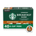 Starbucks K-Cup Coffee Pods, Breakfast Blend Medium Roast, 40 Count