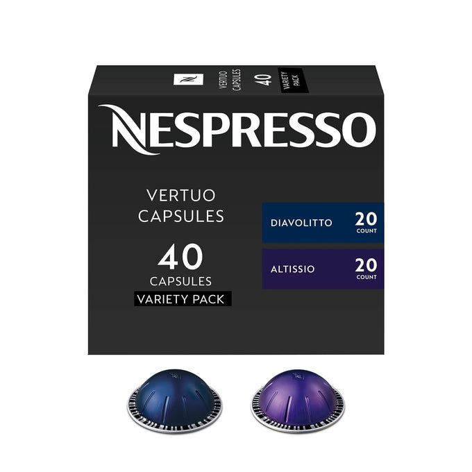 Nespresso Vertuo, Espresso, Bold Variety Pack, Mixed Roast, 40-Count Pods