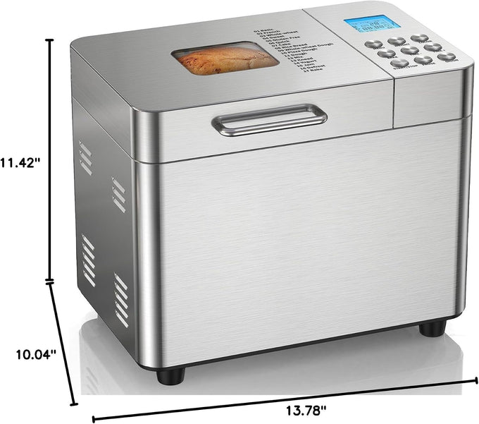 2LB Bread Maker, 17 in 1 Automatic Stainless Steel Bread Machine