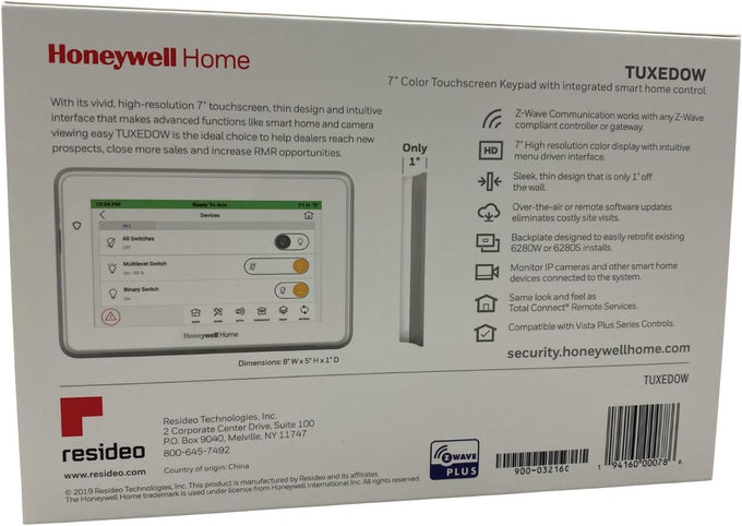 TUXEDO – 7" Touchscreen Security and Smart Controller (Honeywell