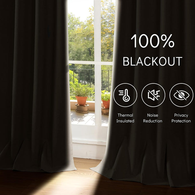 ChrisDowa Linen Drapes for Bedroom & Living Room 100% Blackout Curtains 96"