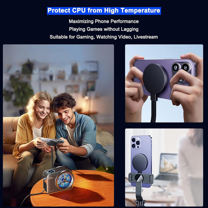 Phone Cooler for Gaming, Magnetic Cell Phone Cooler for iPhone Cooling