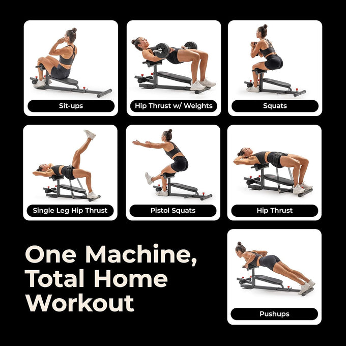 Sunny Health & Fitness Multifuntion Hip Thrust Machine & Glute Trainer