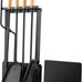 Lavish Home Fireplace Tools Set Indoor Outdoor, Black, 5-Pieces