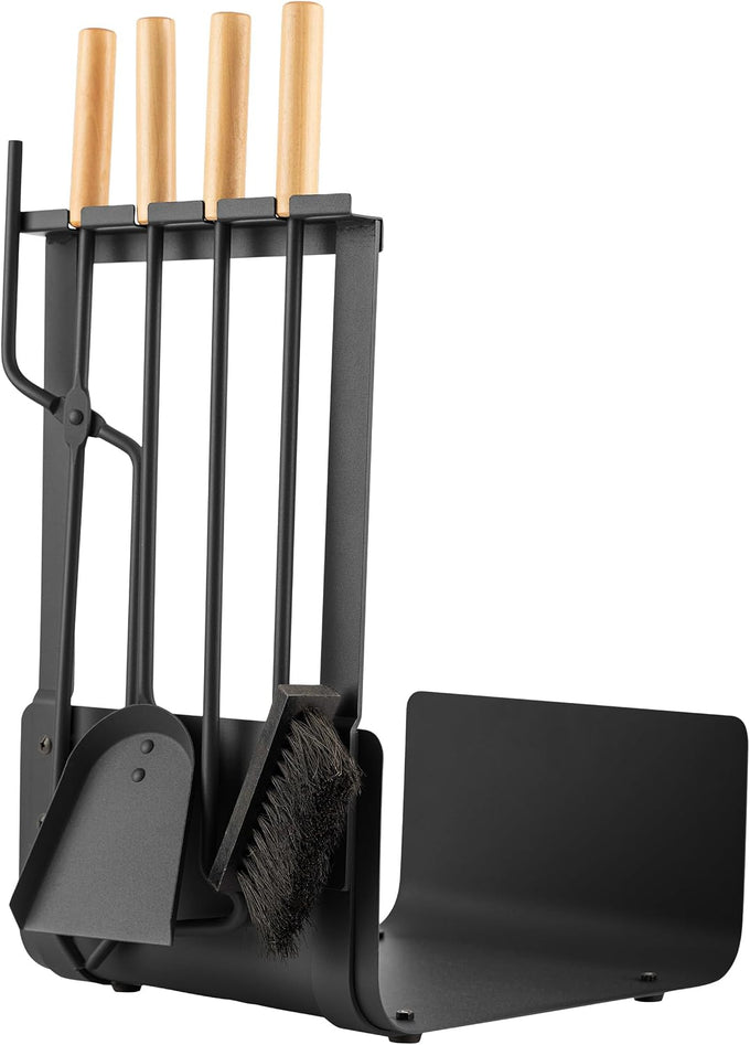 Lavish Home Fireplace Tools Set Indoor Outdoor, Black, 5-Pieces