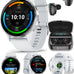 Garmin Venu 3S GPS Smartwatch, AMOLED Display 41 mm Watch, Health and Fitness Features, Up to 10 Days of Battery, Sleep Coach, Ivory Case with Black Earbuds Bundle