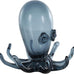Deco 79 Glass Octopus Decorative Sculpture Cute Ombre Home Decor Statue with Curved Tentacles, Accent Figurine 9" x 9" x 8", Dark Blue