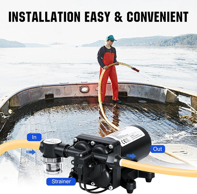 ECO-WORTHY 110V AC Fresh Transfer Diaphragm Water Pump On Demand 5.5GPM 70PSI High Pressure Water Booster Pump 110 Volt with Pressure Switch for Irrigation Garden Hose Sprinkler Home RV