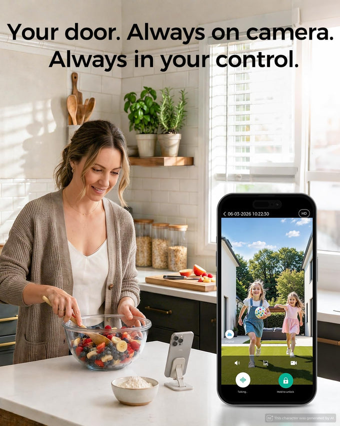 WiFi Video Smart Lock, 5-in-1 Keyless Entry for Front Door
