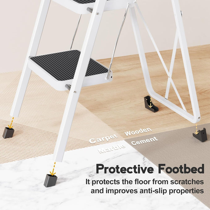 HBTower 4 Step Ladder, Folding Step Stool with Handle