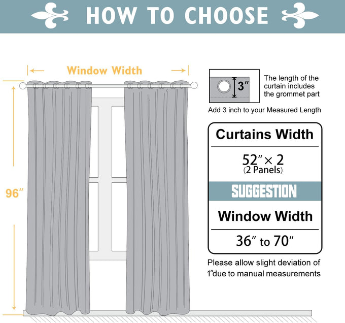 ChrisDowa Linen Drapes for Bedroom & Living Room 100% Blackout Curtains 96"