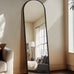 Delma Arched Full Length Mirror with Stand, Black Floor Mirror