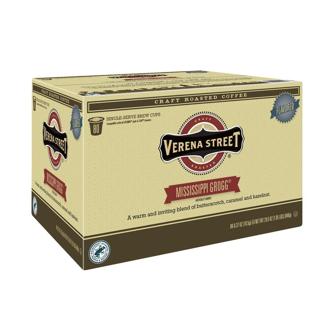 Verena Street Mississippi Grogg, Single Cup Pods (80 Count) Flavored Coffee
