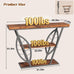 HavenlyYouth Leaf Design Console Table for Entryway, 3-Tier Storage, 30mm Thick Rustic Brown Industrial Metal Frame, Easy-to-Assemble Narrow Accent Table, Space-Saving for Hallway, Entrance, Foyer