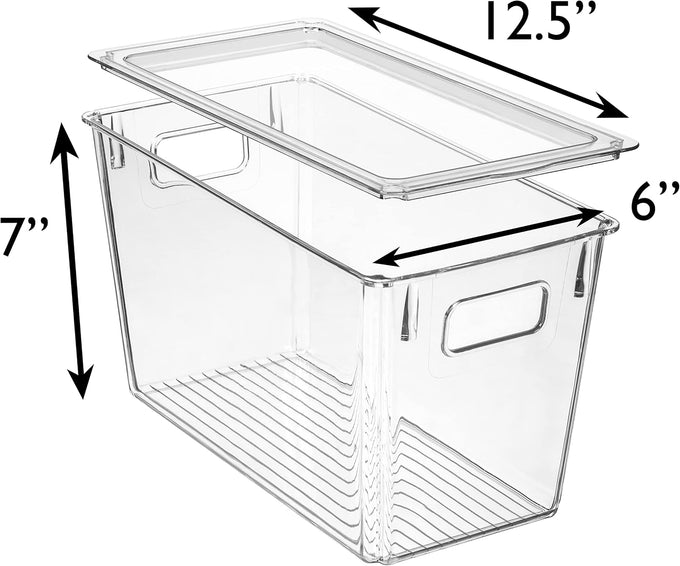 ClearSpace Plastic Storage Bins with Lids for Pantry & Fridge, 8 Pack