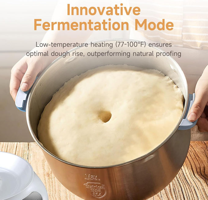 Joydeem Electric Dough Maker with Ferment Function, Microcomputer Timing, Face-up Touch Panel, 7.4Qt, 304 Stainless Steel, JD-HMJ7L