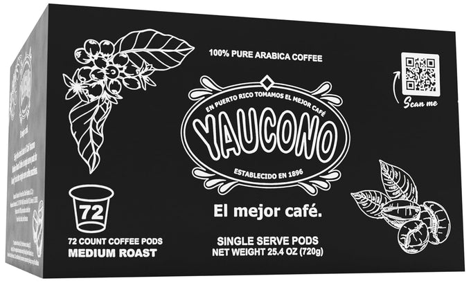 Yaucono Medium Roast Coffee Pods, Keurig Compatible, 72 Count