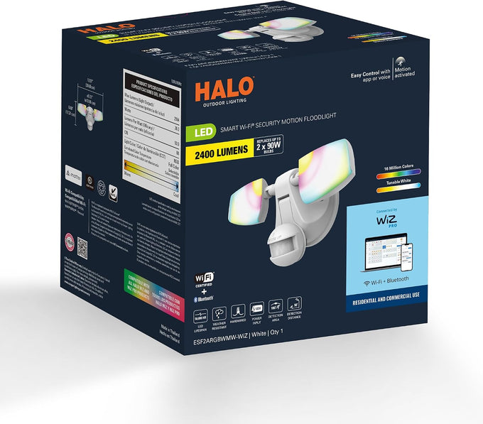 HALO ESF Motion Smart Wi-Fi LED Outdoor Security Floodlight - White