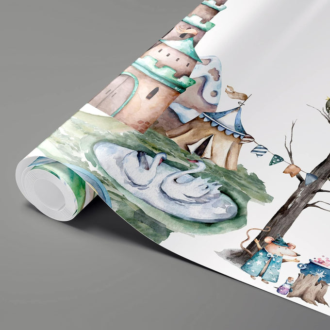NWT Wall Murals for Bedroom Green Plants Animals Removable Wallpaper Peel and Stick Wall Stickers - 66x96 inches