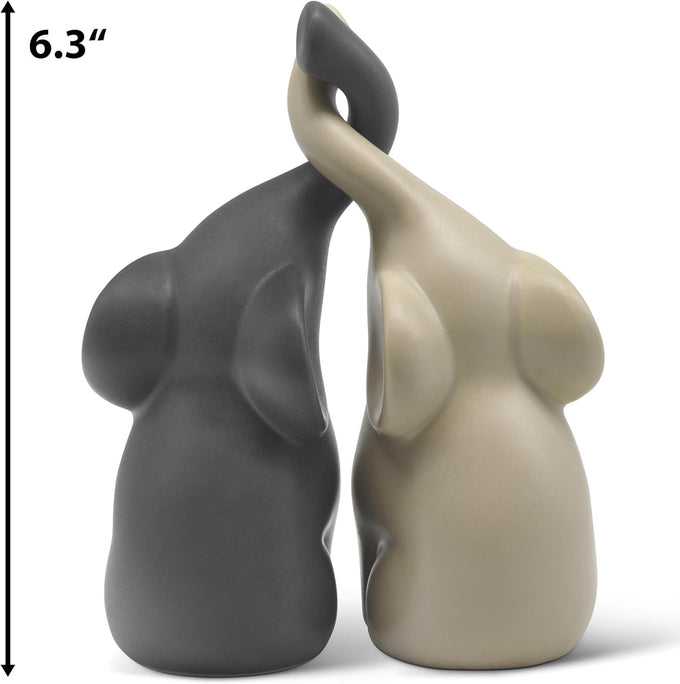 Vaudagio Loving Elephants Couple [6.3" high, Set of 2] Elephant Home Décor