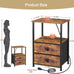 LOAKEKEL Nightstands Set of 2, Night Stand with Charging Station