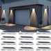 Solar Fence Lights Outdoor, 2700/4000/6000K 3 Mode, 8-12H, Black, 8 Pack