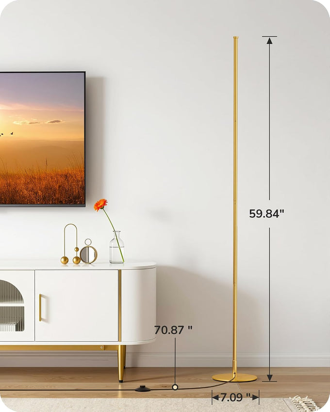 EDISHINE 59.84" Floor Lamps for Living Room, 3000K & Stepless Dimmable,Gold