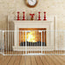 Costzon Baby Safety Gate, 121 Inch Length 5 Panel Adjustable Wide Fireplace Fence, BBQ Metal Fire Screen Gate, Pet Isolation Fence with Walk-Through Door, Freestanding Pets Gate
