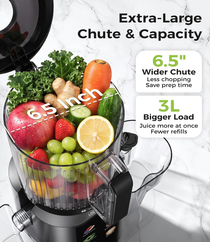 Onelive 6-in-1 Cold Press Juicer Machine for Fruits Veggies Sorbet Nut Milk