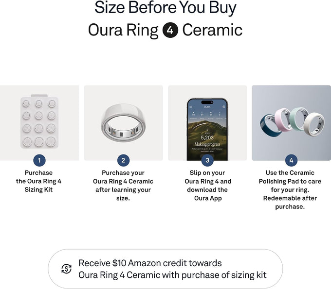 OURA Ring 4 Smart Ring - Ceramic Cloud - Size 15