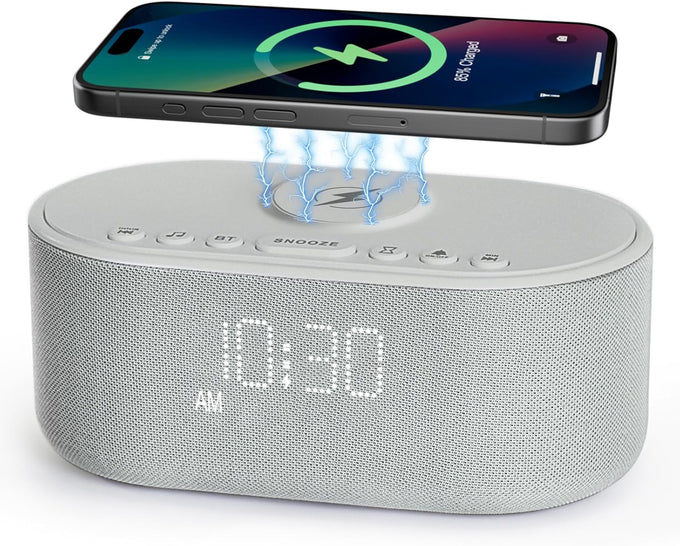 Odokee Sound Machine Alarm Clock for Bedrooms with Wireless Charging
