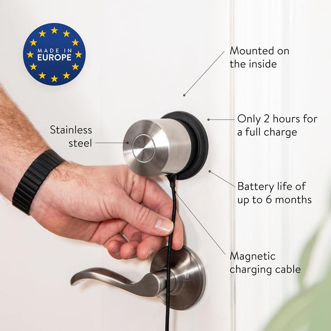 Nuki Smart Lock (Deadbolt) Keyless Entry WiFi Electronic Deadbolt with Auto-Unlock, App Control, Remote Access, Easy Installation, Smart Home for Front Door, Home & Rentals
