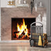 Lizh Metalwork Fireplace Log Holder with Fireplace Tools, Wrought Iron Indoor Stove Accessories Firewood Rack Holder Lumber Storage Stacking Log Holder Log Bin with Tongs Shovel Poker and Brush