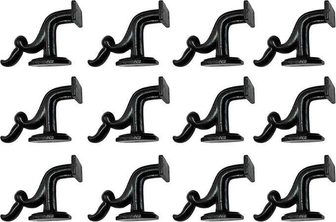 Adonai Hardware Izrahiah Medium Antique Wrought Iron Sturdy Handrail Brackets (2.3" x 4 Pack, Antique Brass) for DIY Easy Installation, Staircase, Stairs, Railings, Support and Home Decor
