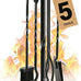 Gtongoko 32" Fireplace Tools Set, 5-Piece Solid Wrought Iron with Stand