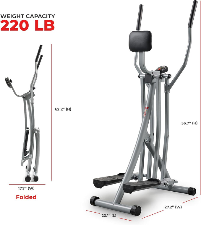 Sunny Health & Fitness Smart Air Walker Elliptical Glider Exercise Machine