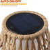 Solar Yard Outdoor Solar Lamp Woven Wicker Boho Lantern Floor Lamp, Decoration for Garden, Deck, Yard, Pathway, Oslo