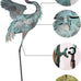 YEAHOME Garden Decor Outdoor Statues, 38"/36" Large Metal Heron Standing Yard Art, Blue Crane Lawn Sculptures Garden Decor for Outside Patio Porch Backyard, Set of 2