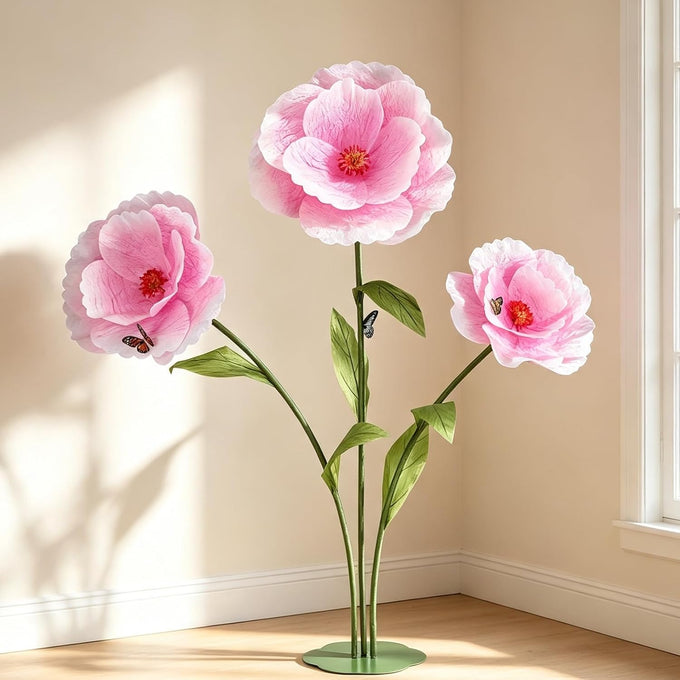 Giant Flowers for Decoration with Stand 5.9Ft Large Paper Artificial Flower