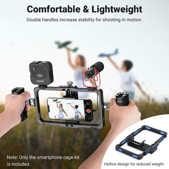 NEEWER Upgraded Phone Rig Vlogging Kit, Video Stabilizer, PA009